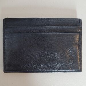 Polo Ralph Lauren Black Pebbled Leather Card Case w/ Money Clip